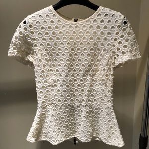 Eyelet Peplum Top